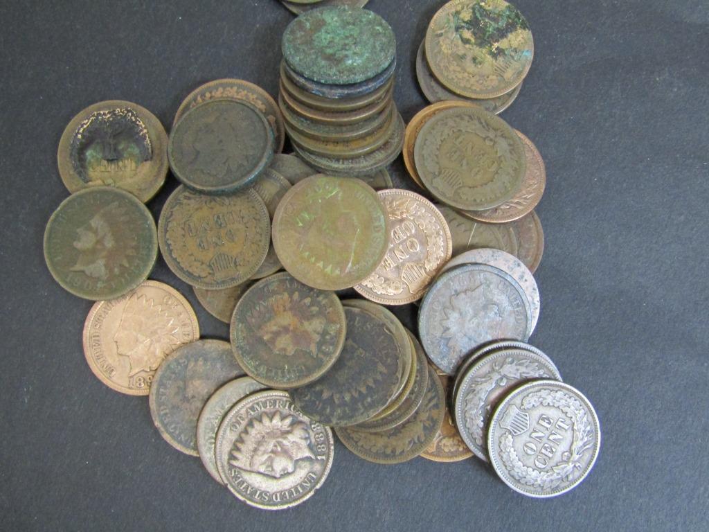 50 INDIAN CENTS MIXED LOT (1 of 1)