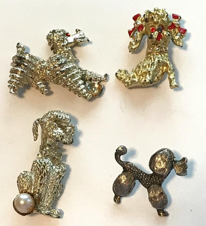 4 POODLE BROOCHES/ PIN (1 of 2)
