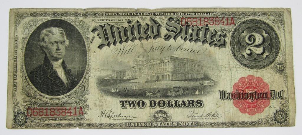 1917 $2 U.S. LEGAL TENDER LARGE SIZE NOTE (1 of 2)