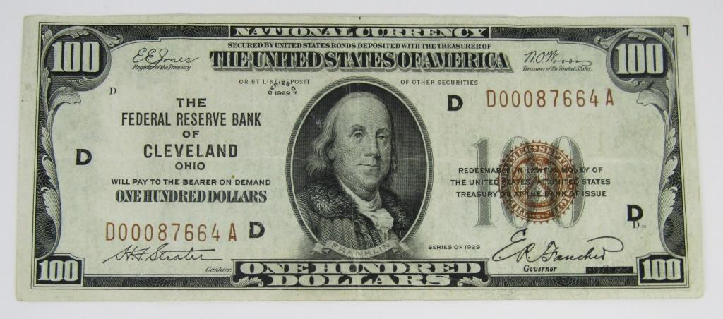 1929 $100 NATIONAL CURRENCY CLEVELAND OH (1 of 2)