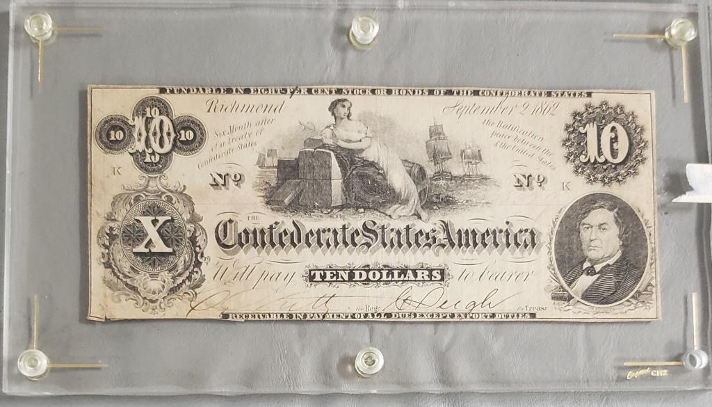 1862 $10 CONFEDERATE STATES of AMERICA (1 of 2)