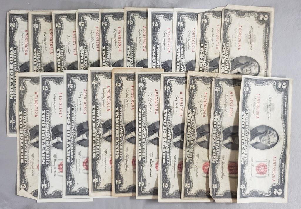 (20) $2 RED SEAL U.S. NOTES (1 of 2)
