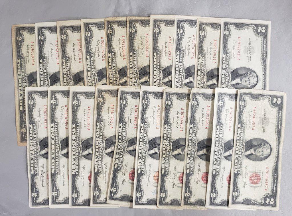 (20) $2 RED SEAL U.S. NOTES (1 of 2)