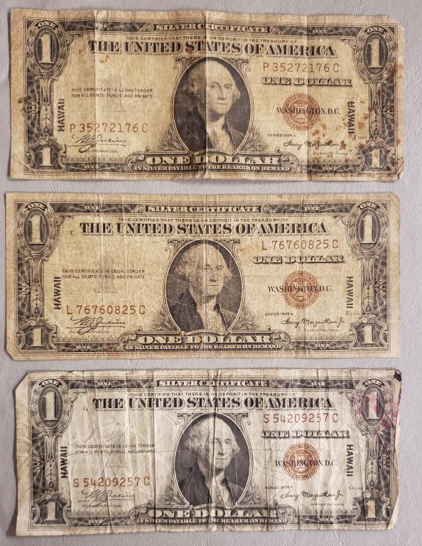 (3) 1935 $1 "HAWAII" SILVER CERTS (1 of 2)