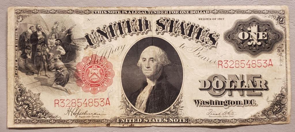 1917 $1 U.S. LEGAL TENDER LARGE SIZE NOTE (1 of 2)