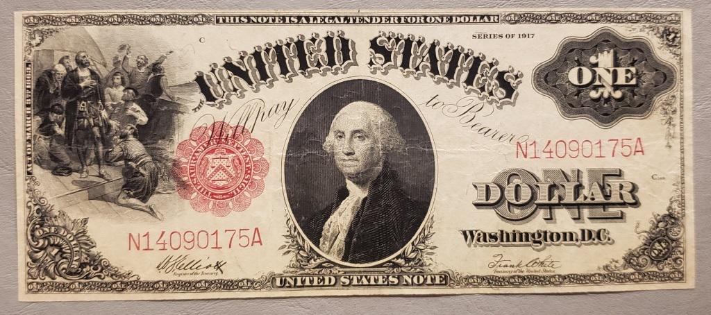 1917 $1 U.S. LEGAL TENDER LARGE SIZE NOTE (1 of 2)