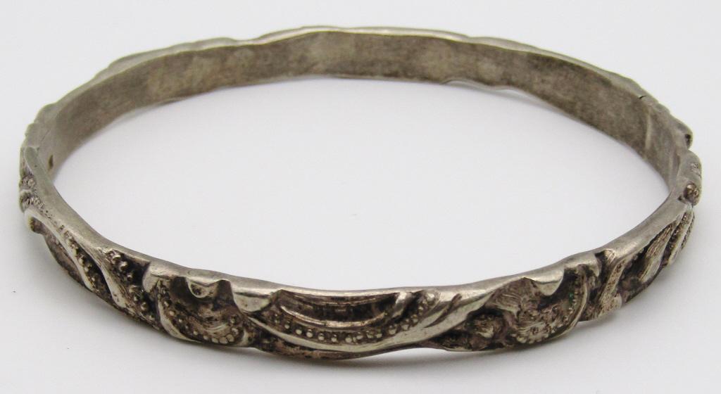 STERLING BANGLE WITH ENGRAVED DESIGN (1 of 3)