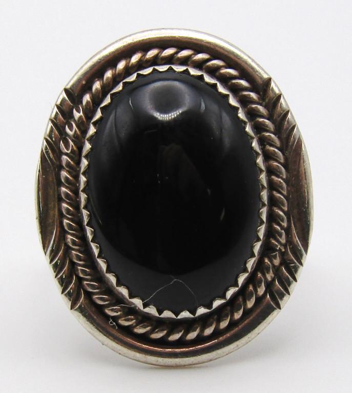 STERLING SPLIT SHANK RING WITH BLACK ONYX (1 of 6)