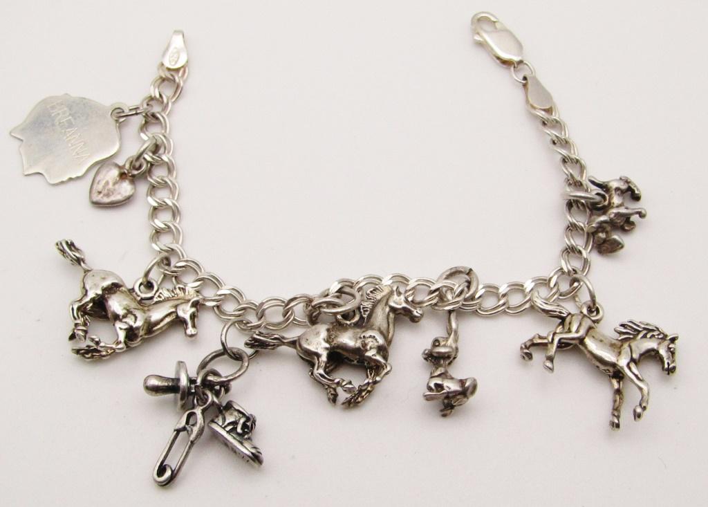 VINTAGE STERLING CHARM BRACELET WITH (1 of 4)