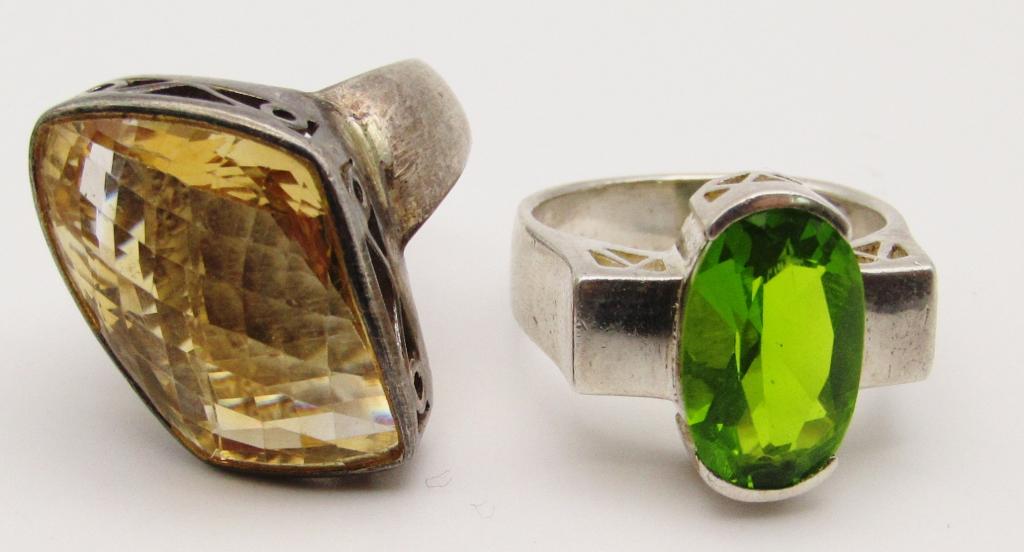 2-VTG STERLING FASHION BLING RINGS (1 of 6)