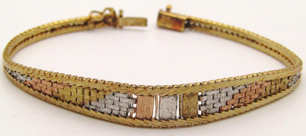 MULTI TONED ITALY STERLING BRACELET (1 of 3)
