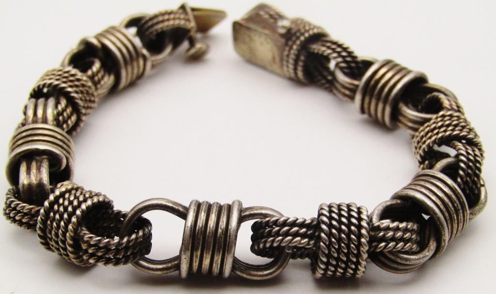 SIZE 7.5 STERLING CIRCULAR LINKED BRACELET (1 of 4)