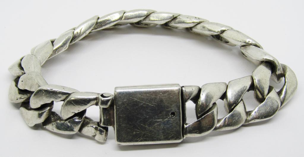 9.5 INCH MEN'S STERLING LINKED BRACELET (1 of 3)