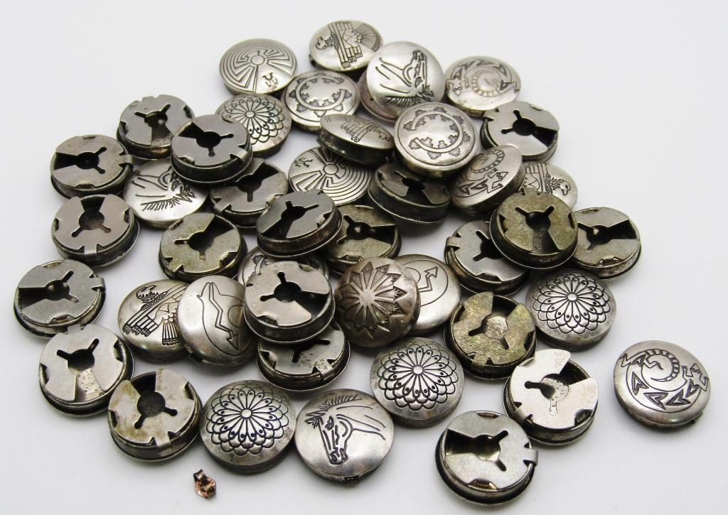 LOT STERLING SOUTHWESTERN BUTTON COVERS (1 of 2)