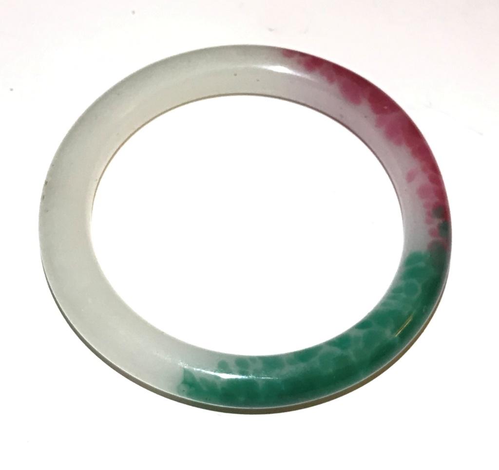 CHINESE PEKING GLASS COLORED JADEITE BANGLE (1 of 1)