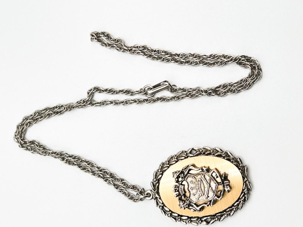CROWN NECKLACE AND MIRROR: CROWN NECKLACE AND MIRROR, HEAVY PIECE