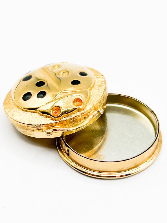 VINTAGE REVLON LADYBUG JEWELED TRINKET PILL PERFUM: LADYBVINTAGE REVLONG LADYBUG JEWELED TRINKET PILL PERFUME BOX UG JEWELED TRINKET PILL BOX