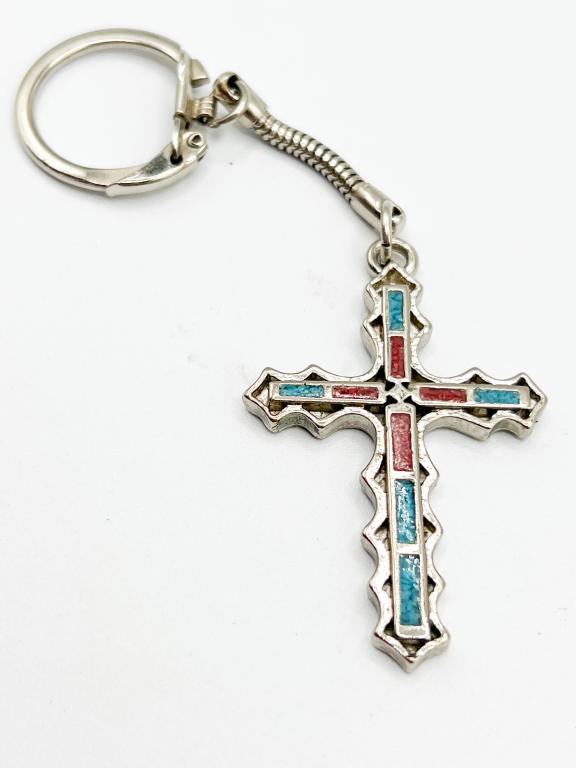 NAVAJO STYLE KEYCHAIN: NAVAJO STYLE KEYCHAIN, UNIQUE LOOK , LOVE !