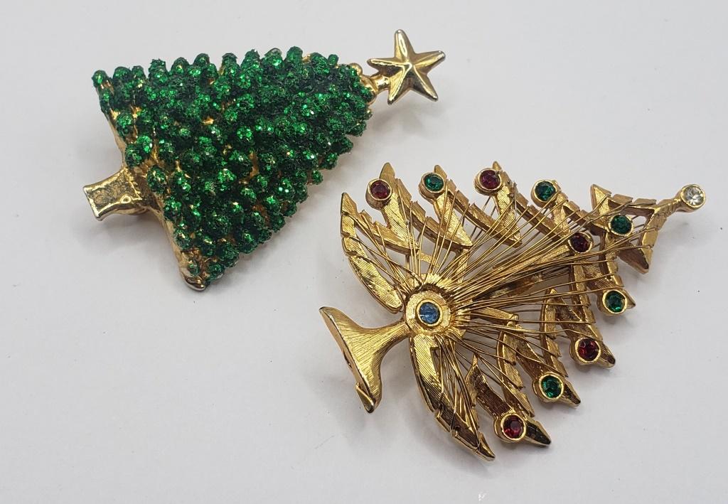 TWO RHINESTONE CHRISTMAS TREES (1 of 2)