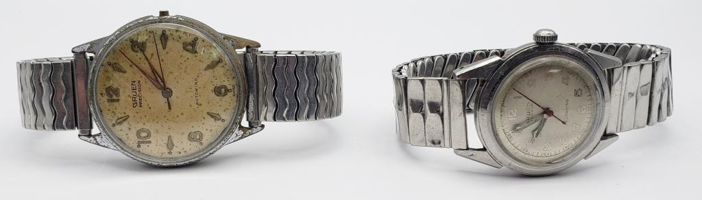 2-GRUEN RUNNING MEN'S WRISTWATCHES: 2-GRUEN RUNNING MEN'S WRISTWATCHES