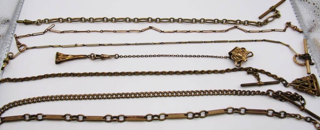 (7) ANTIQUE POCKET WATCH CHAINS (1 of 3)