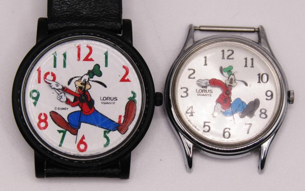 2 Vintage Lorus Disney Goofy Watch Faces