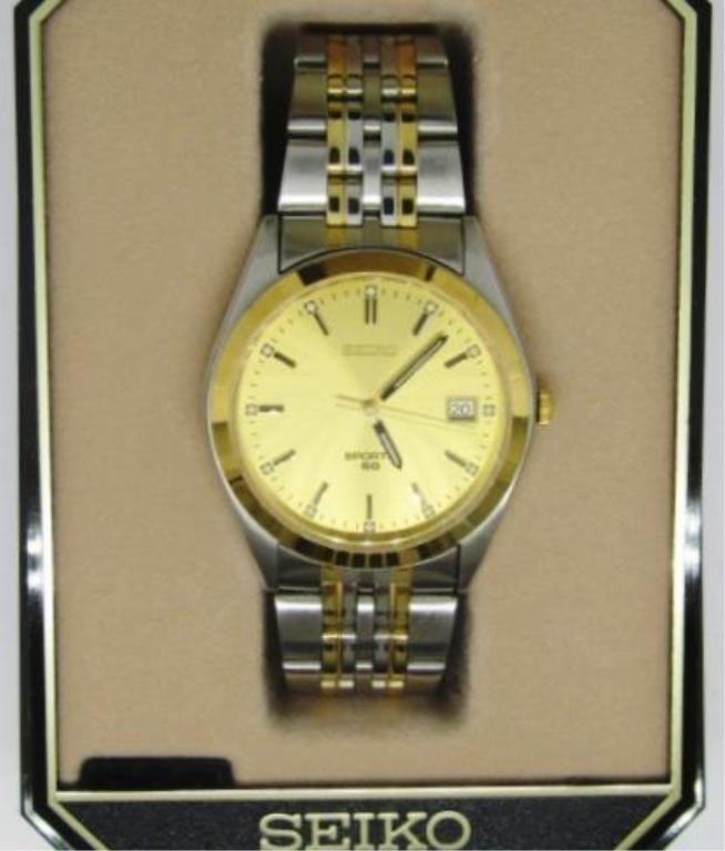 Vintage Seiko Sports 50 Gold Tone WRISTWATCH: Vintage Seiko Sports 50 Gold Tone WRISTWATCH