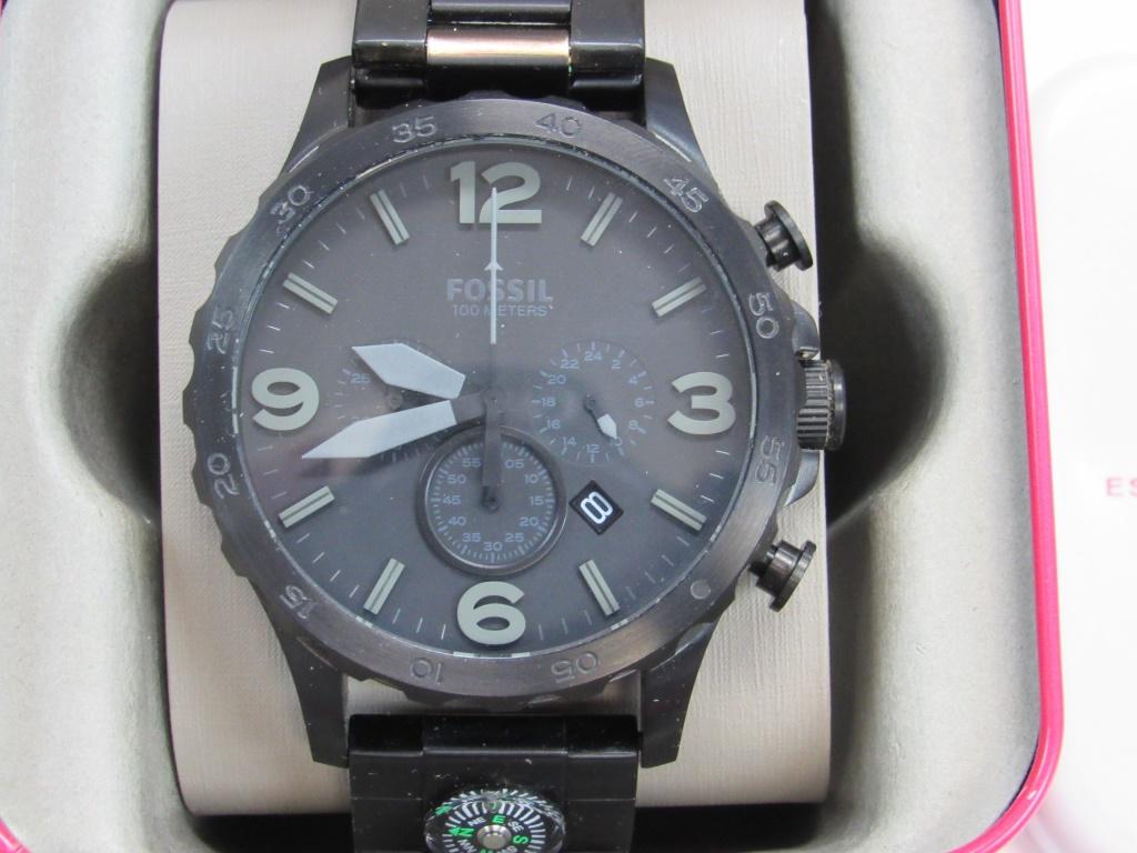 FOSSIL MEN'S 100M BLACK CHRONOGRAPH: FOSSIL MEN'S 100M BLACK CHRONOGRAPH