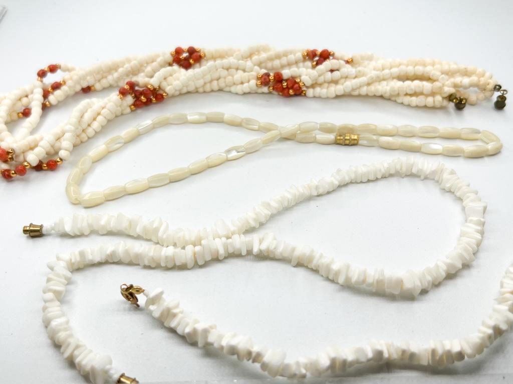 NECKLACES TRIO, SHELL AND MORE: NECKLACES TRIO, SHELL AND MORE