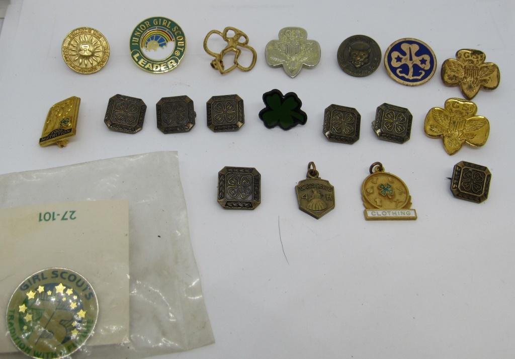 4-H, GIRL SCOUTS, CUBS SERVICE PINS: VARIETY LOT