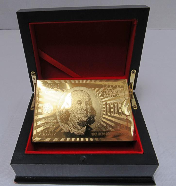 999.9 Gold Playing Cards. 24 Karat Gold Foil!: W/ Certificate