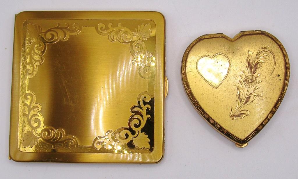 (2) VTG. GOLD TONED COMPACTS! (1 of 3)