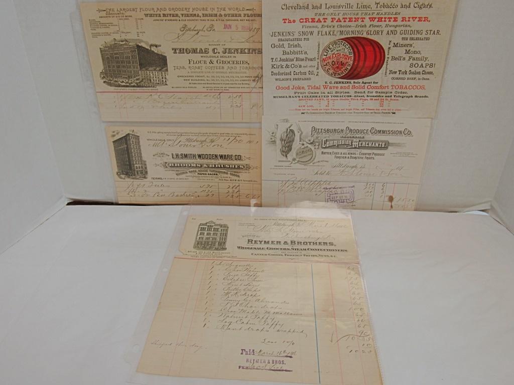 (4) 1800'S Business Recepts / Checks / Advertise (1 of 5)