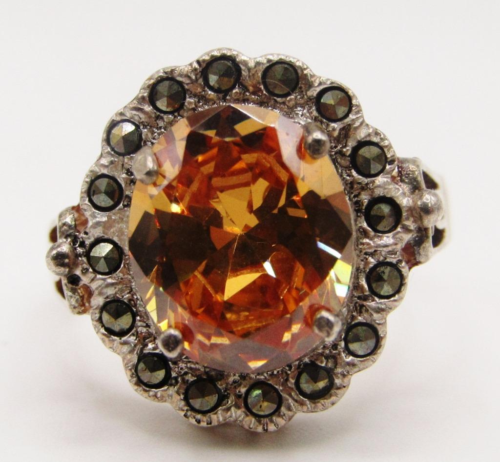 VINTAGE STERLING MARCASITE RING WITH (1 of 4)