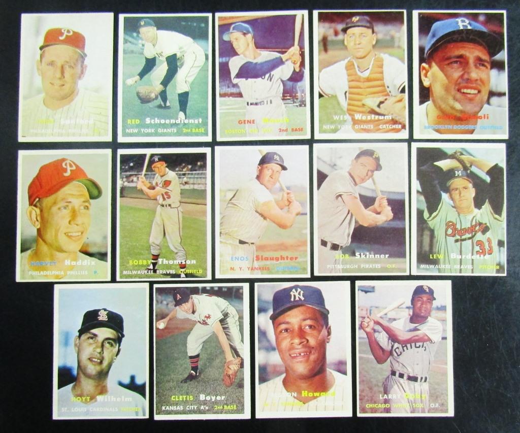 (14) 1957 TOPPS BASEBALL CARDS EX-EXMT (1 of 2)
