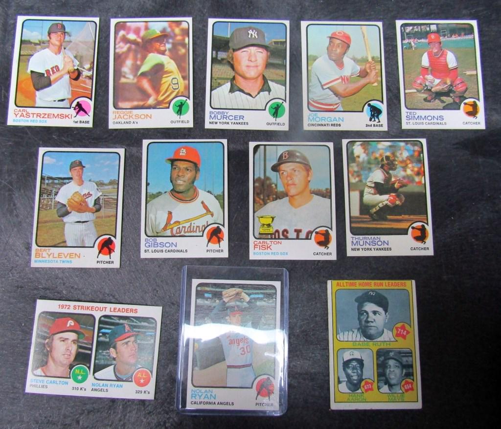 (12) 1973 TOPPS BASEBALL CARDS w/RYAN (1 of 3)