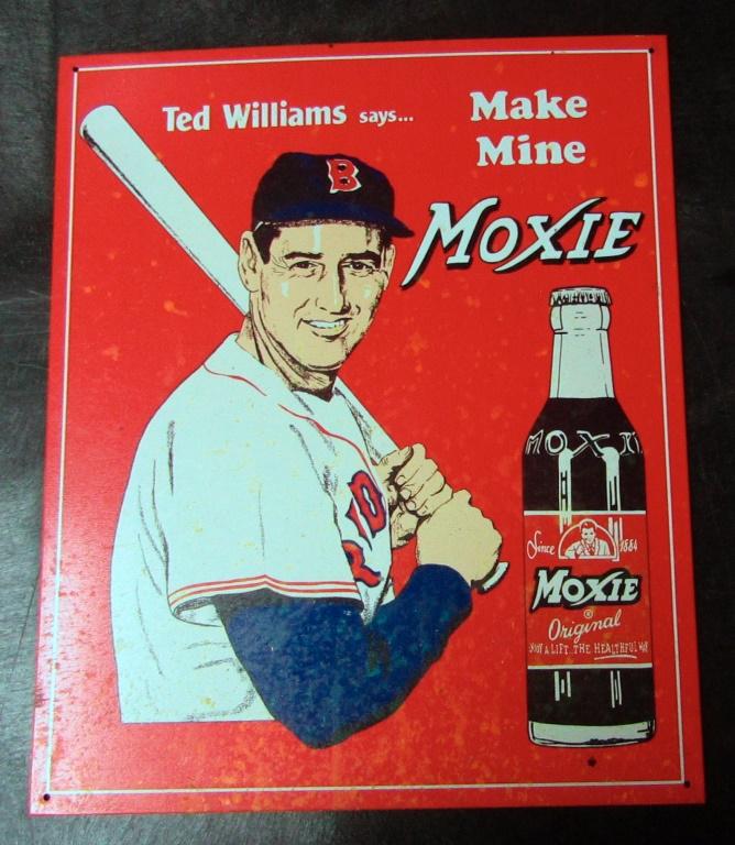 Ted Williams Beverage signs, lot of 2: Moxie and Root Beer Repro Signs