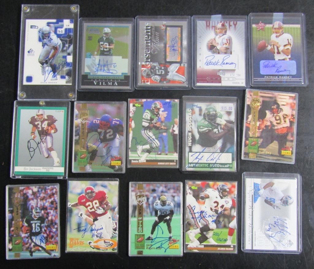 (13) AUTOGRAPHED FOOTBALL CARDS (1 of 2)