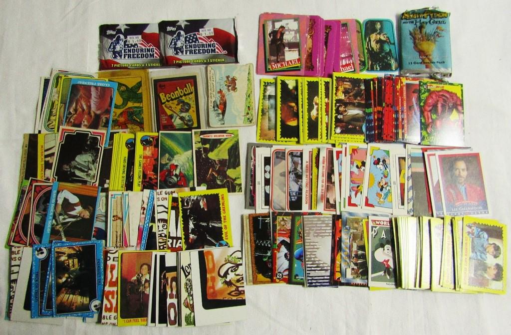 NON-SPORT LOT: MICHAEL JACKSON, GREMLINS,: PARTRIDGE FAMILY, EMPIRE, MADD, DC COMIC & MORE
