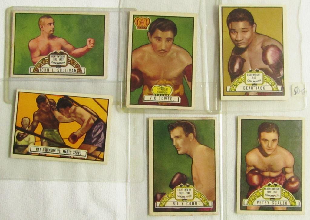 (6) 1951 TOPPS RINGSIDE BOXING CARDS (1 of 2)