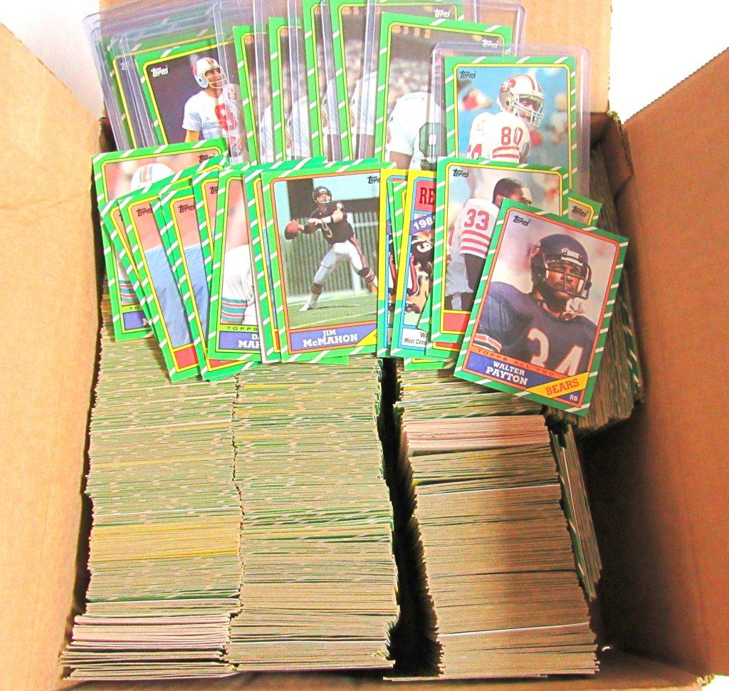 HUGE 1986 TOPPS FOOTBALL LOT w/RICE ROOKIE (1 of 6)