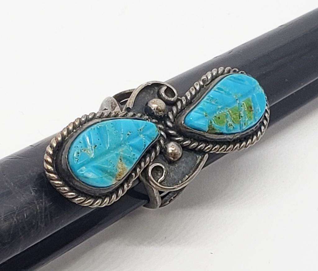 ALEE SOUTHWESTERN STERLING SPLIT SHANK RING (1 of 5)