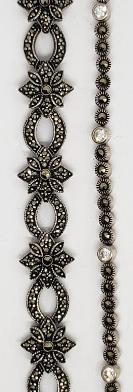2-VINTAGE STERLING MARCASITE BRACELETS (1 of 5)
