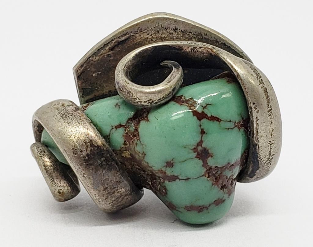 UNIQUE SOUTHWESTERN STERLING RING WITH (1 of 3)