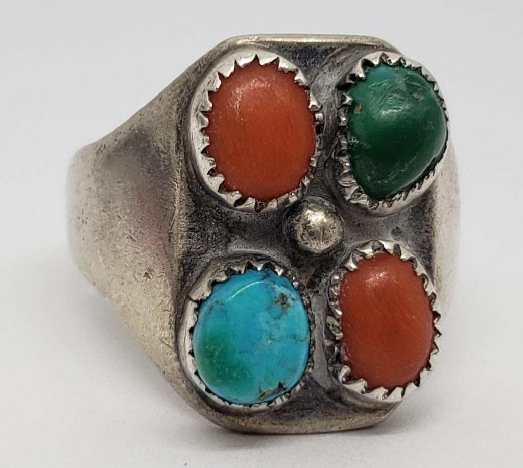 SOUTHWESTERN STERLING MEN'S RING WITH (1 of 4)