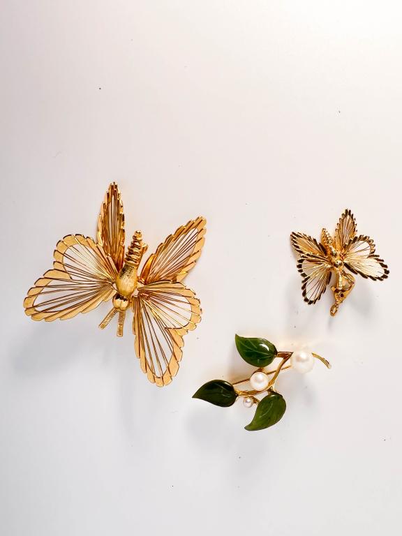 2 SIGNED MONET BUTTERFLY: 2 SIGNED MONET BUTTERFLY +