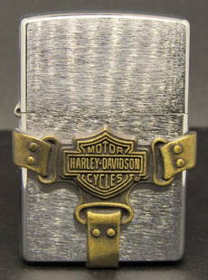 1998 HARLEY DAVIDSON ZIPPO!: STRAPPED HARLEY LOGO, UNSTRUCK!