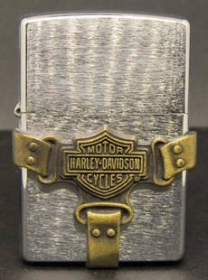 1998 HARLEY DAVIDSON ZIPPO!: STRAPPED HARLEY LOGO, UNSTRUCK!