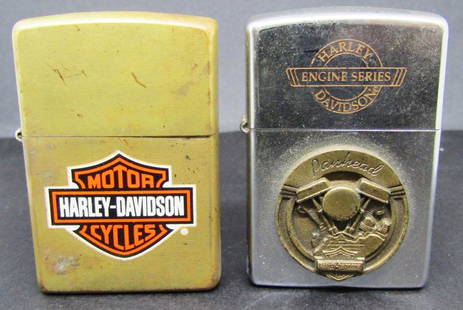 (2) 1994 & 2003 HARLEY DAVIDSON ZIPPOS!: ONE PANHEAD ENGINE SERIES,ONE JUST LOGO