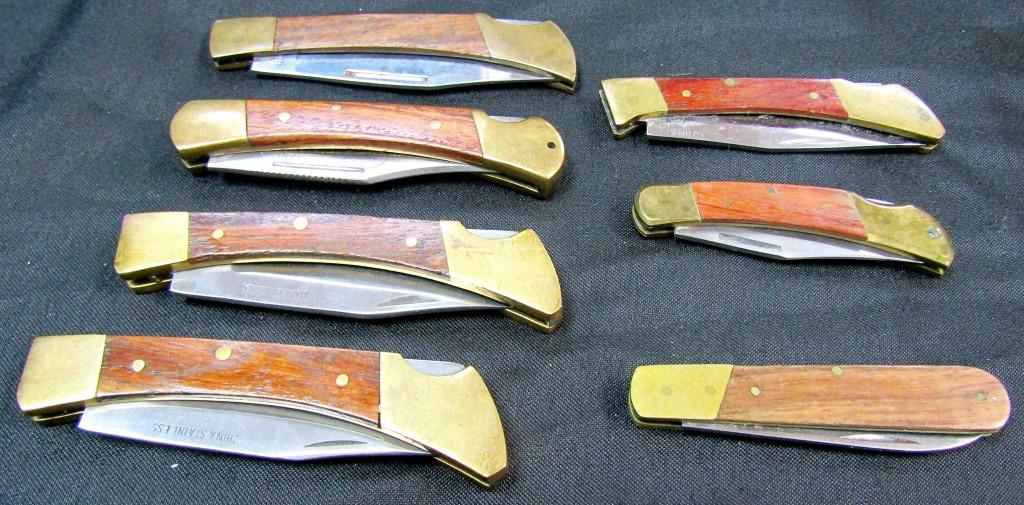 Vintage Stainless Steel Wood/Brass knives (1 of 2)